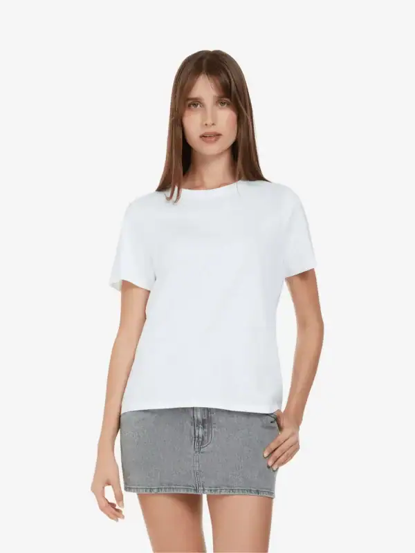 T-Shirt Damen weiß "Hundetaxi" Brust – Bild 6