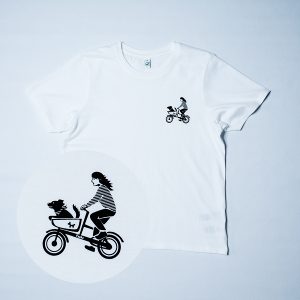 T-Shirt Damen weiß "Hundetaxi" Brust