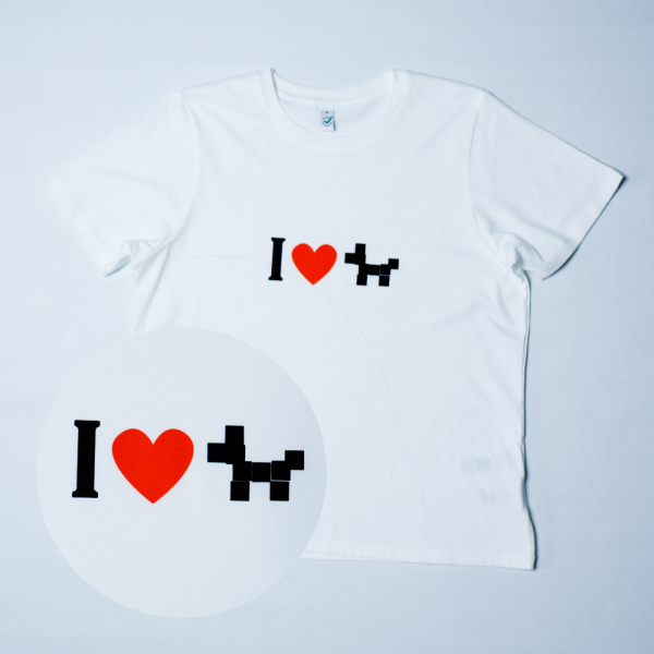 T-Shirt Damen weiß "I Love Dogs" Front