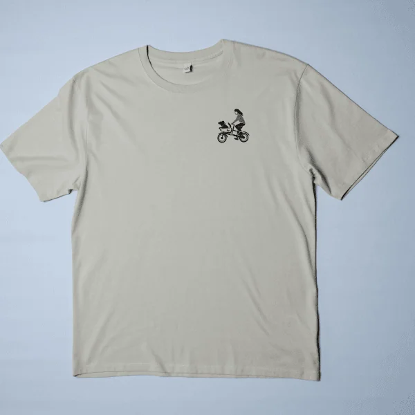 T-Shirt Unisex hell-beige "Hundetaxi" Brust – Bild 3