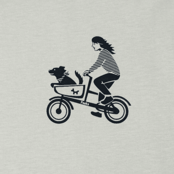 T-Shirt Unisex hell-beige "Hundetaxi" Brust – Bild 2