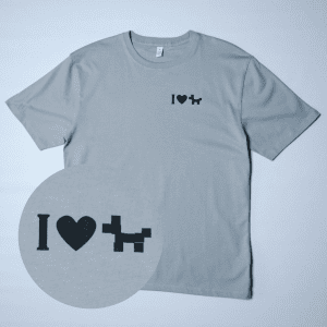 T-Shirt Unisex hell-grau "I Love Dogs" Brust