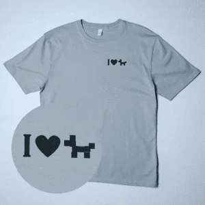T-Shirt Unisex hell-grau "I Love Dogs" Brust
