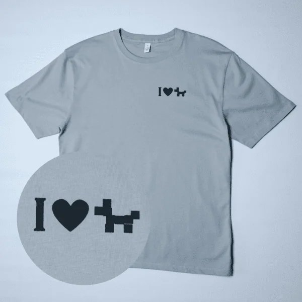 T-Shirt Unisex hell-grau "I Love Dogs" Brust