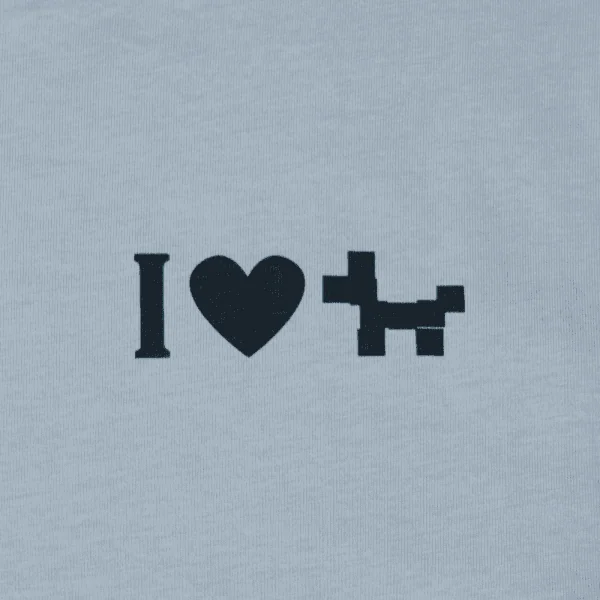 T-Shirt Unisex hell-grau "I Love Dogs" Brust – Bild 2