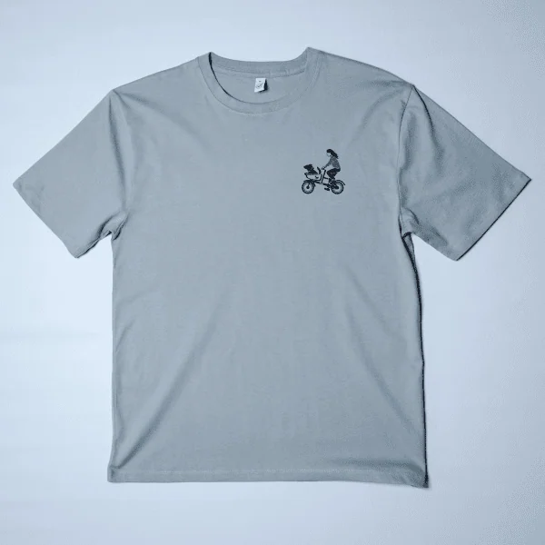 T-Shirt Unisex hell-grau "Hundetaxi" Brust – Bild 3