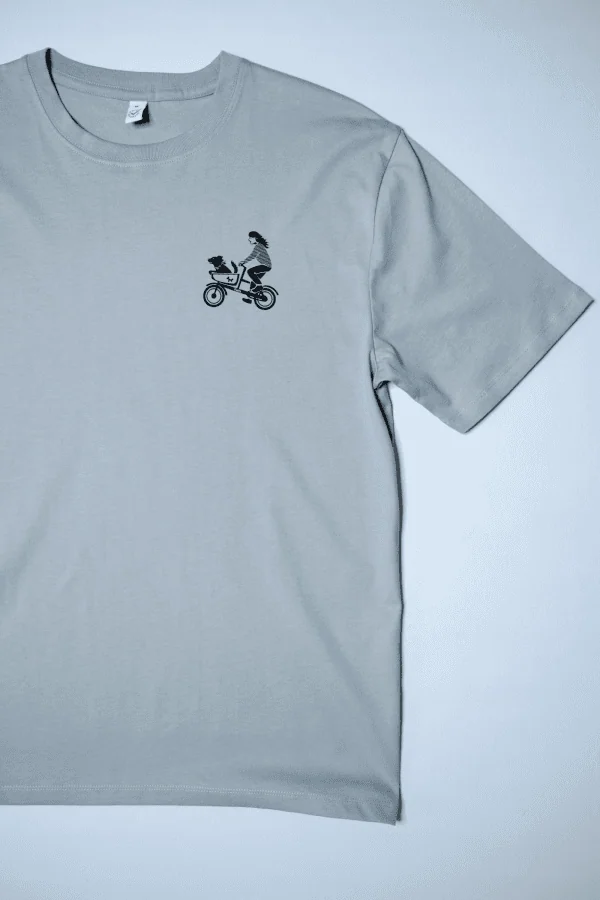 T-Shirt Unisex hell-grau "Hundetaxi" Brust – Bild 4